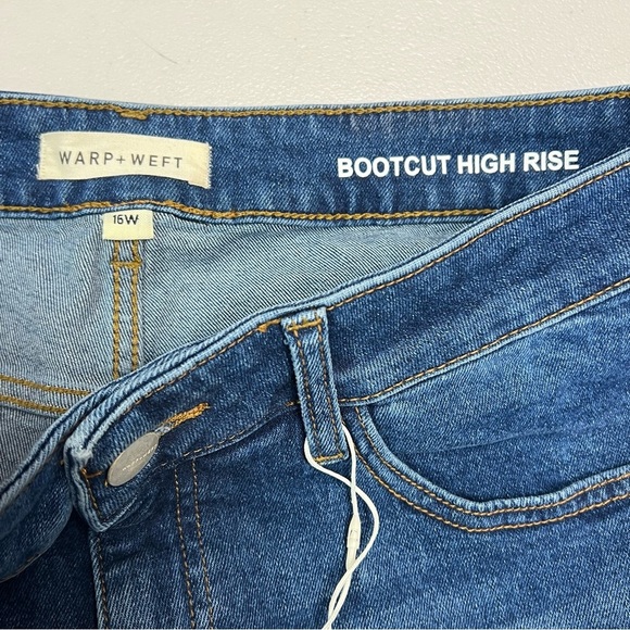 Warp + Weft Women’s Bootcut High Rise Blue Denim Jeans Size 16W - Picture 8 of 9